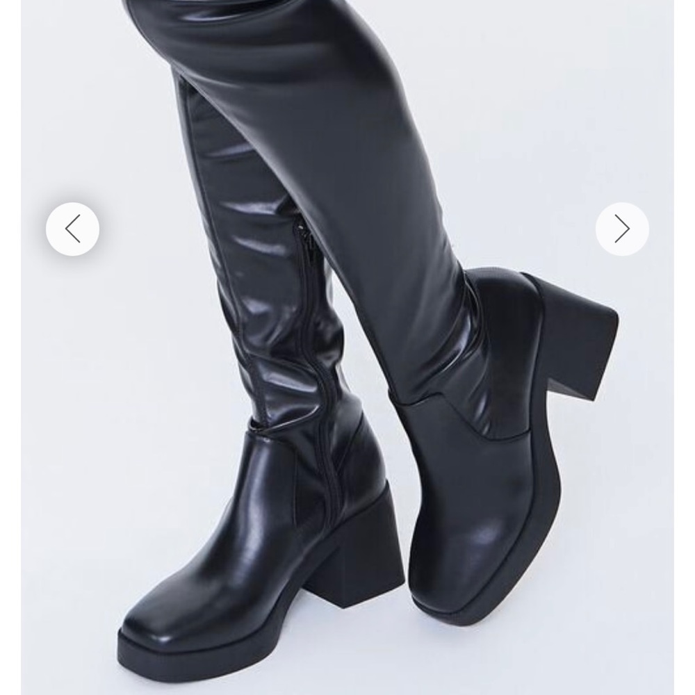 Faux Leather Over-the-Knee Boots